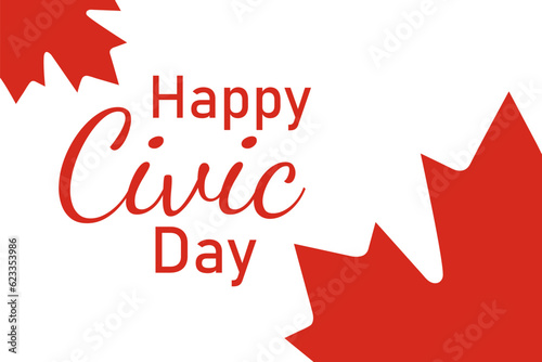 Civic Holiday Canada. Federal Canadian. Red maple leafHoliday concept. Template web banner. Vector