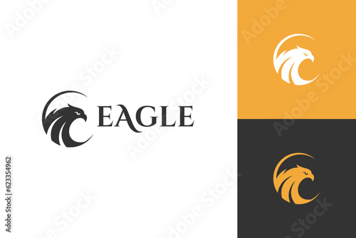eagle head logo icon design illustration. Hawk emblem design. falcon silhouette logo symbol