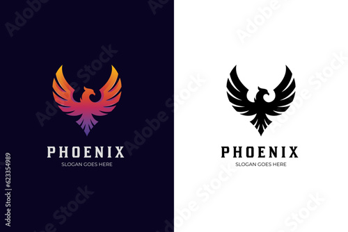 awesome phoenix gradient logo illustration two version
