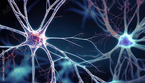 Neurons and nervous system. Nerve cells background