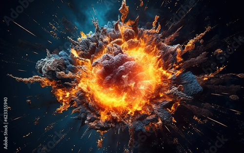 Explosion flame background,created with generative ai tecnology.
