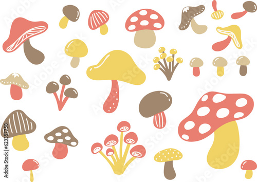 かわいいキノコのイラストセット