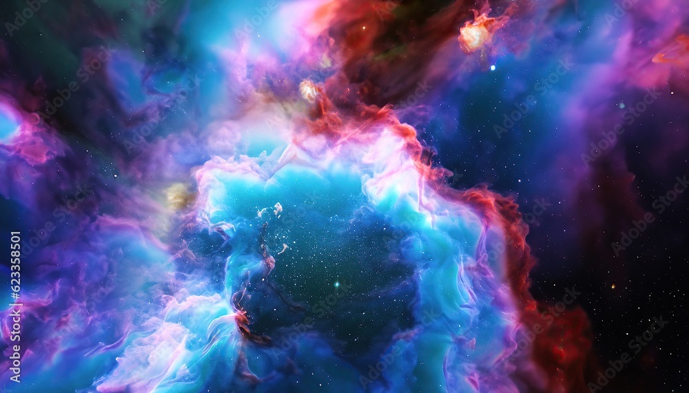 Colorful space galaxy cloud nebula