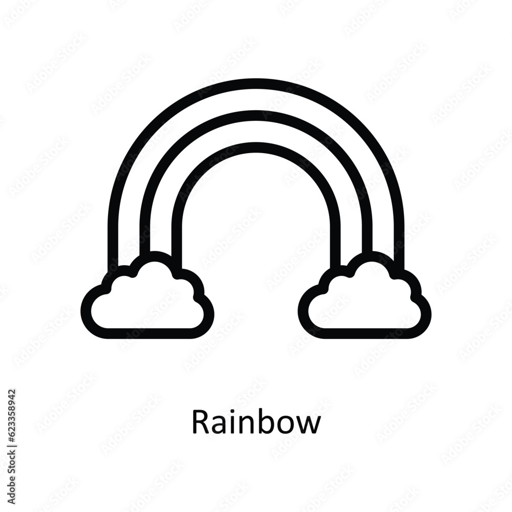 Rainbow Vector outline Icon Design illustration. Nature and ecology Symbol on White background EPS 10 File Rainbow Vector outline Icon Design illustration. Nature and ecology Symbol on White background EPS 10 File