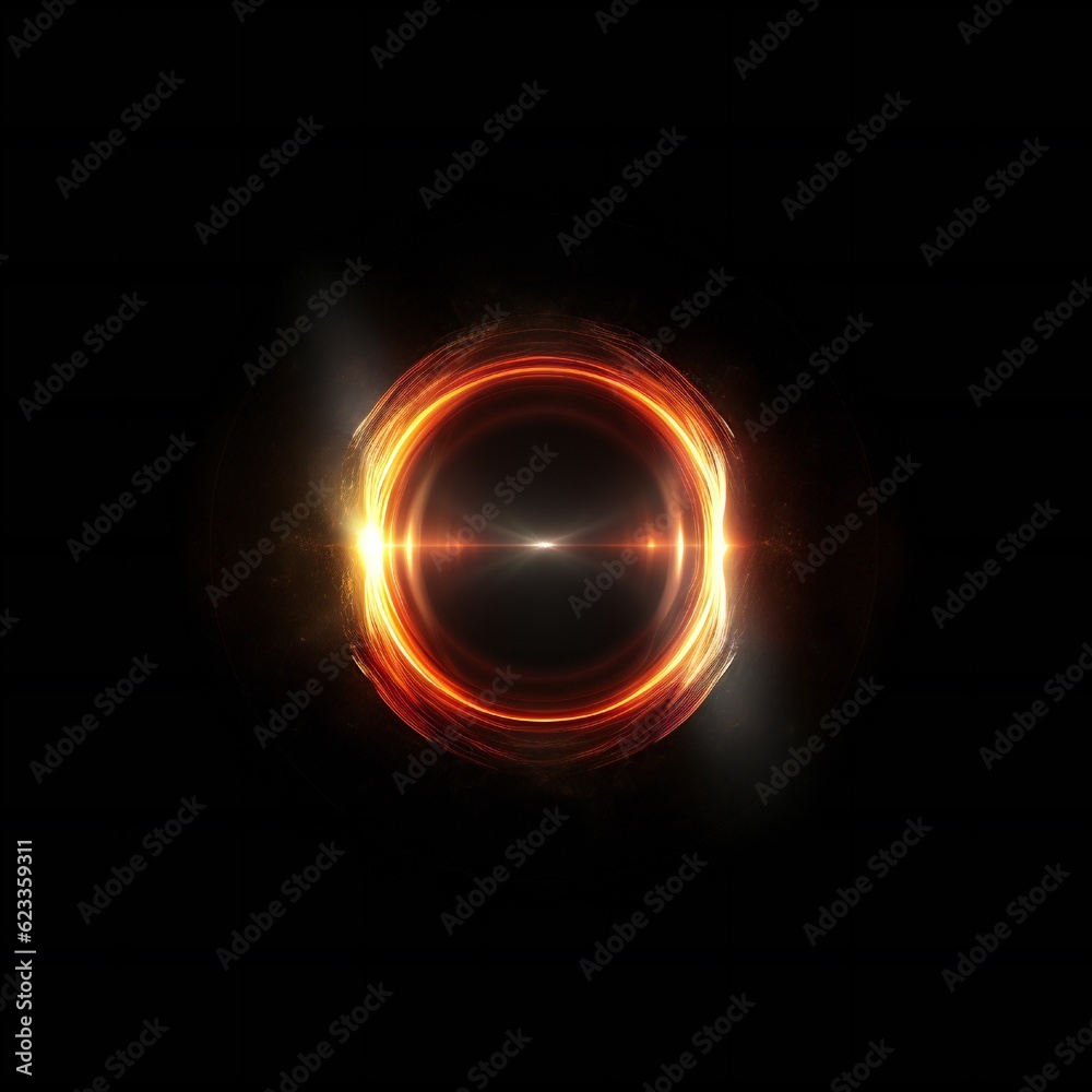 Lens flare design element on black background Generative AI Lens flare design element on black background Generative AI