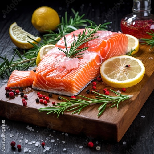 fresh fillet with lemon and herbs