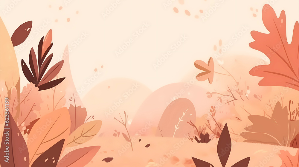 Hand-painted cartoon autumn style background material
