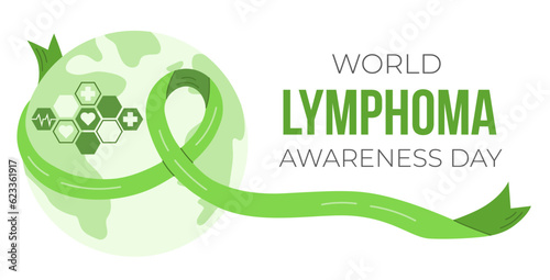 World Lymphoma Awareness Day, 15 September. Poster to raise awareness of cancers of the lymphatic system. People health concept. Vector flat illustration.