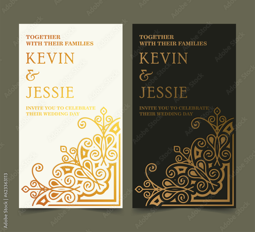 Elegant wedding invitation with pattern motif Elegant wedding invitation with pattern motif