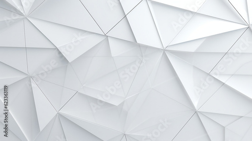 Abstract white 3d interior with polygonal pattern on the wall make with generative ai