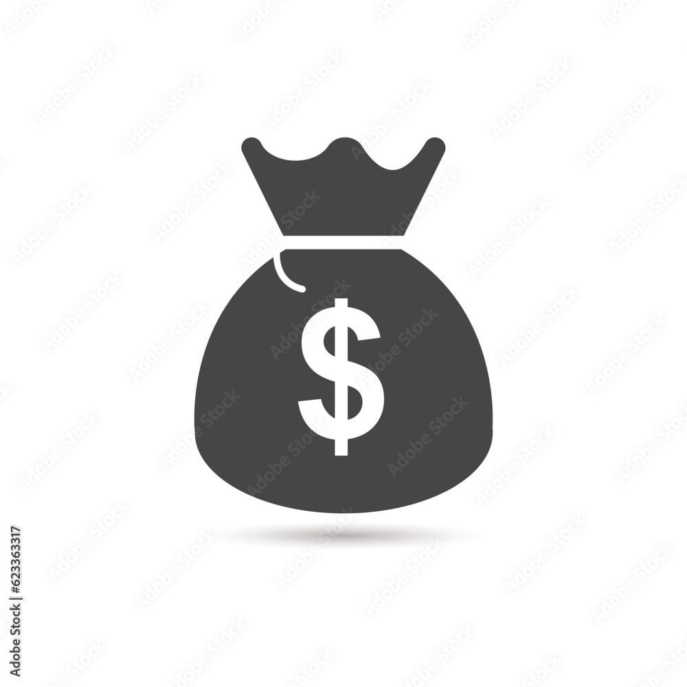 Money bag icon vector, moneybag icon flat simple cartoon illustration Money bag icon vector, moneybag icon flat simple cartoon illustration