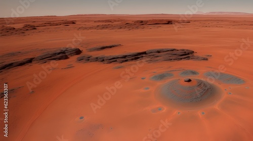 Otherworldly beauty of the Martian landscape with a captivating image that transports you to the Red Planet