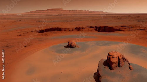 Otherworldly beauty of the Martian landscape with a captivating image that transports you to the Red Planet