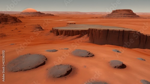 Otherworldly beauty of the Martian landscape with a captivating image that transports you to the Red Planet