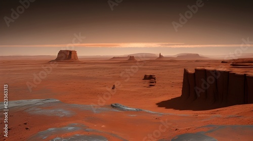 Otherworldly beauty of the Martian landscape with a captivating image that transports you to the Red Planet