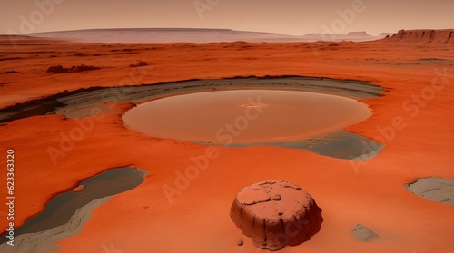 Otherworldly beauty of the Martian landscape with a captivating image that transports you to the Red Planet