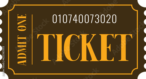 Isolated brown vector ticket