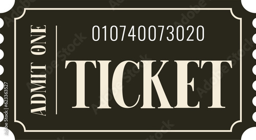 Isolated black vector ticket