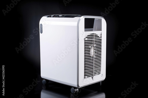 ai generated illustration portable air conditioner against black background
