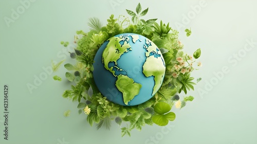 RSE responsabilité sociétale des entreprises sous forme d'une planète écologique dans un environnement vert 