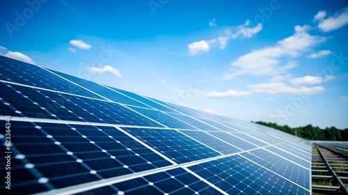Des panneaux solaires face au soleil pour récupérer de l'énergie verte  photo