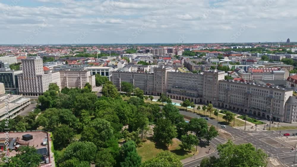 Drone shot of centre of the city ( Inner Stadt ) Leipzig located in the Mitte district . It includes numerous architectural monuments. Drone shot of centre of the city ( Inner Stadt ) Leipzig located in the Mitte district . It includes numerous architectural monuments.