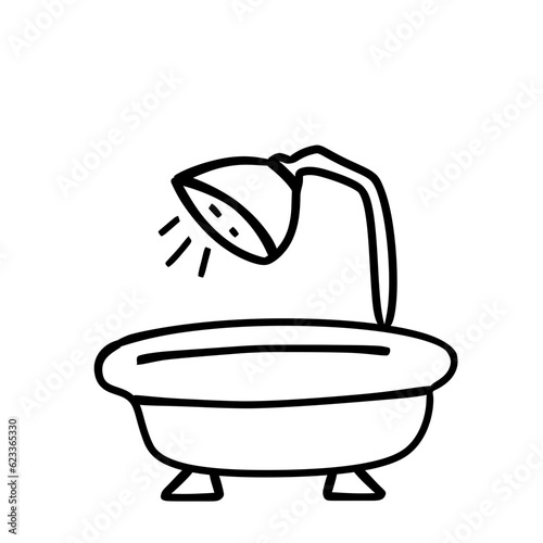 Showering line icon 