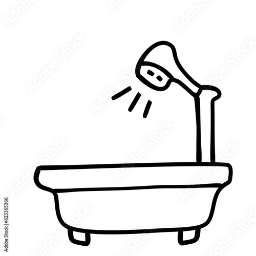 Showering line icon 