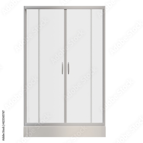 shower cabin isolated on white background, 3D illustration, cg render 