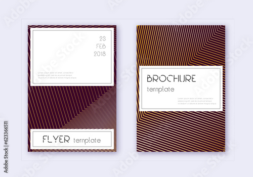 Stylish cover design template set. Gold abstract l