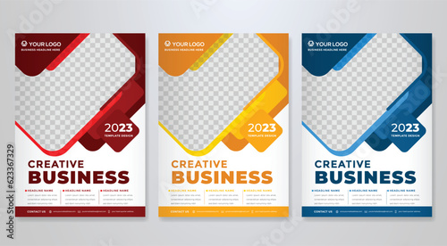 set of business flyer template with minimalist layout and modern style use for promotion kit and product publication