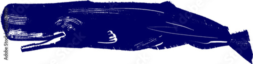vector sketch of a sperm whale