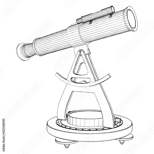 Theodolite Vector. Illustration Isolated On White Background. A Vector Illustration Of Theodolite.