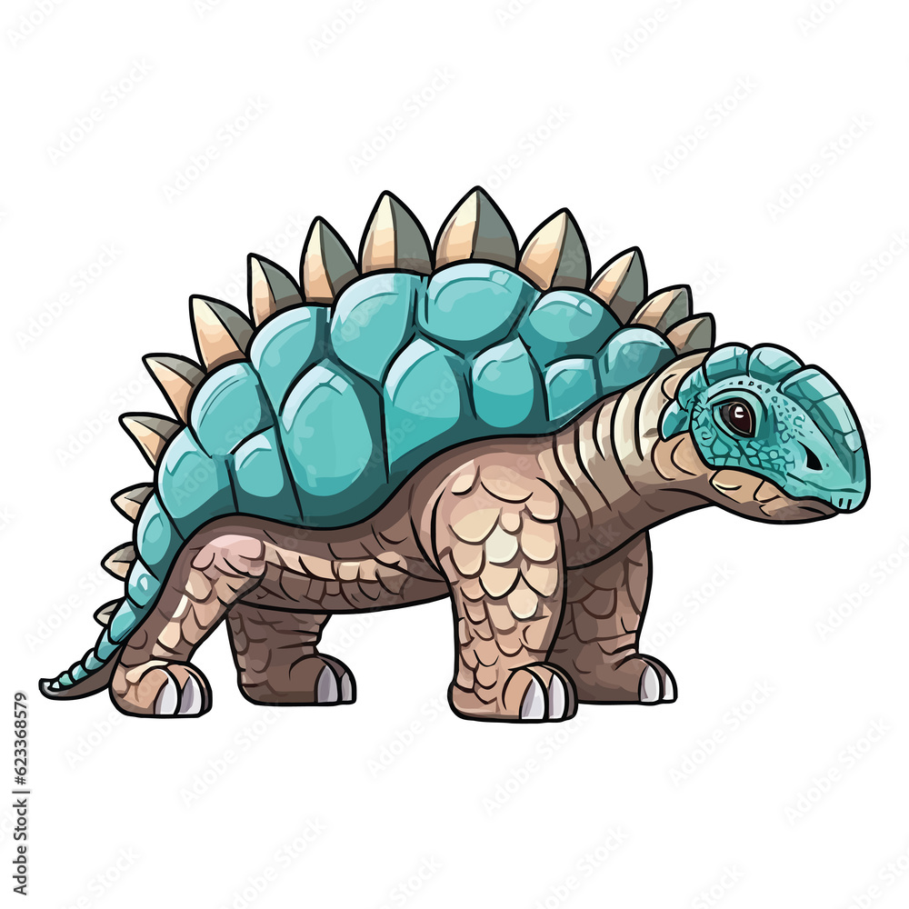 Fototapeta premium Playful Prehistoric Pal: Ankylosaurus Dinosaur Illustration