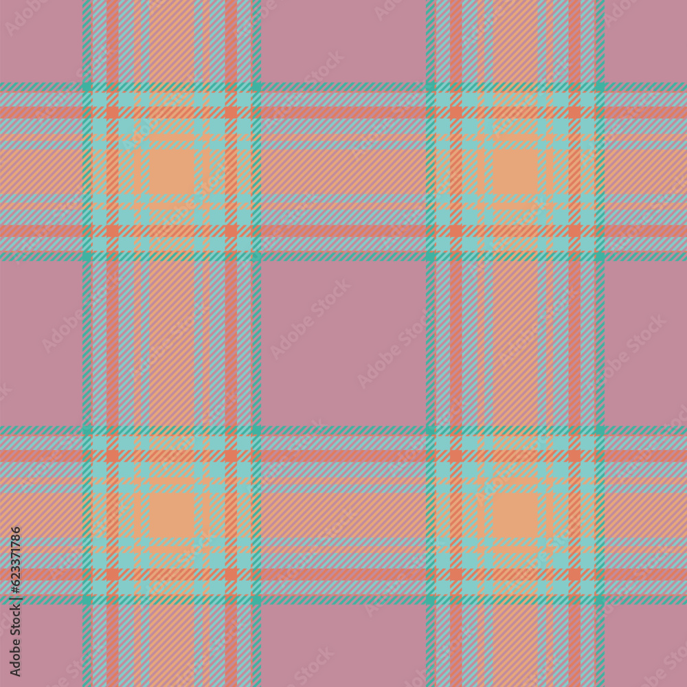 Plaid seamless pattern. Check fabric texture. Vector textile print.