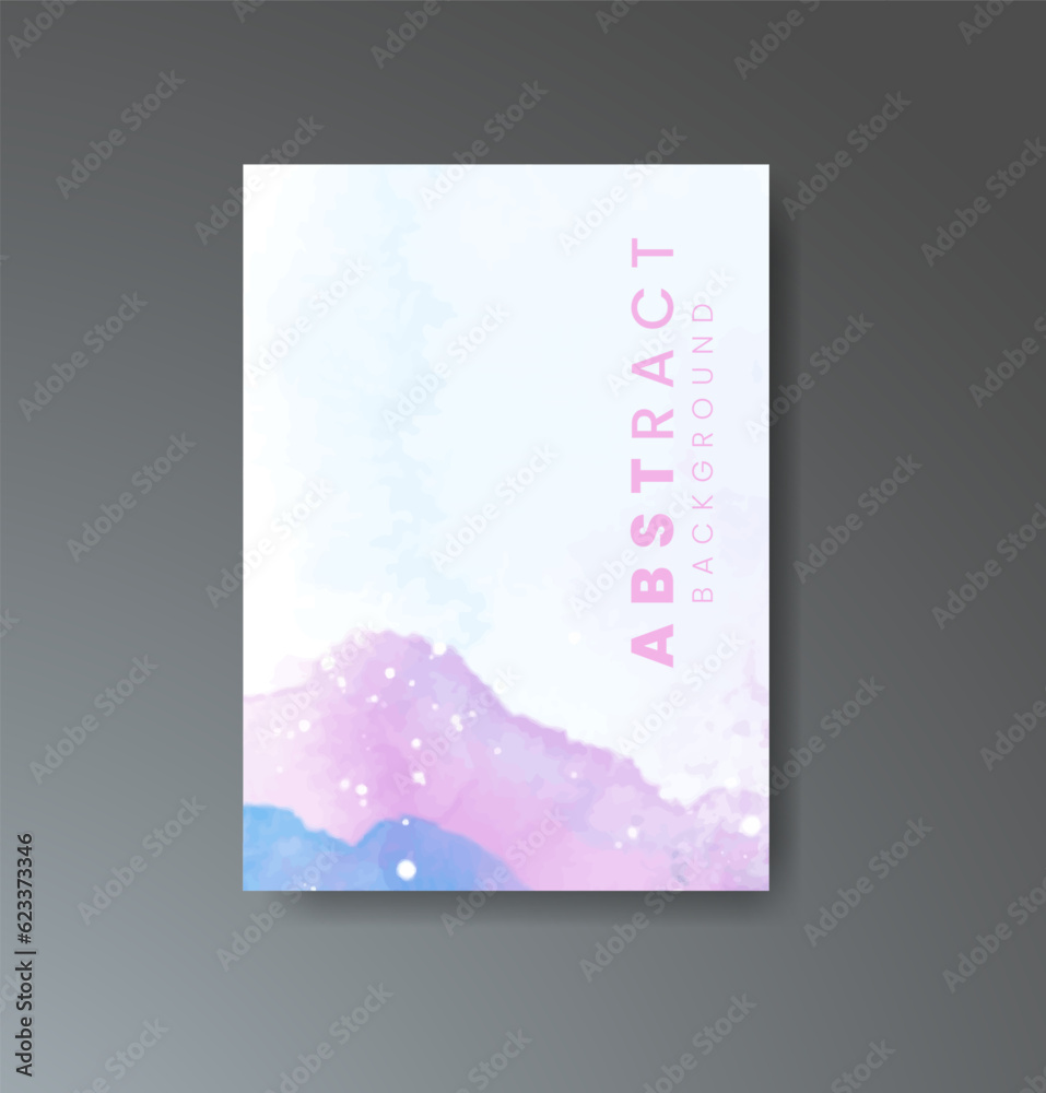 Naklejka premium Cover template with watercolor background. Design for your cover, date, postcard, banner, logo.
