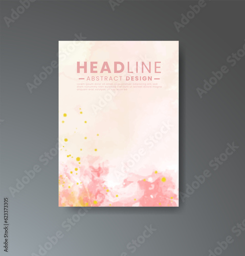 Cover template with watercolor background. Design for your cover, date, postcard, banner, logo.