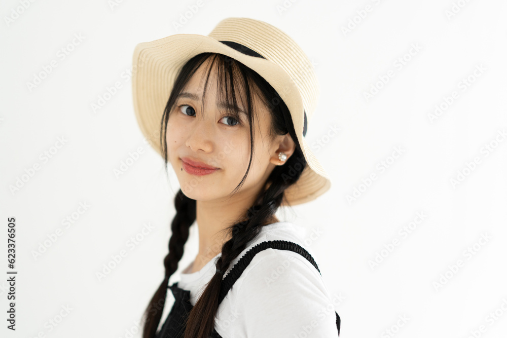 麦わら帽子の女性 麦わら帽子の女性