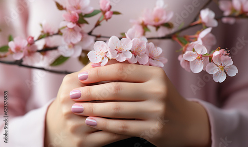 woman hands with manicure holding flower © Debi Kurnia Putra