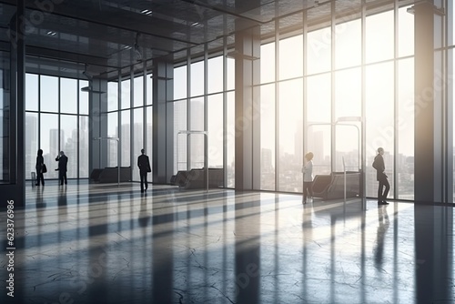 Wallpaper Mural business people discussing business in the office view from outside the building Torontodigital.ca