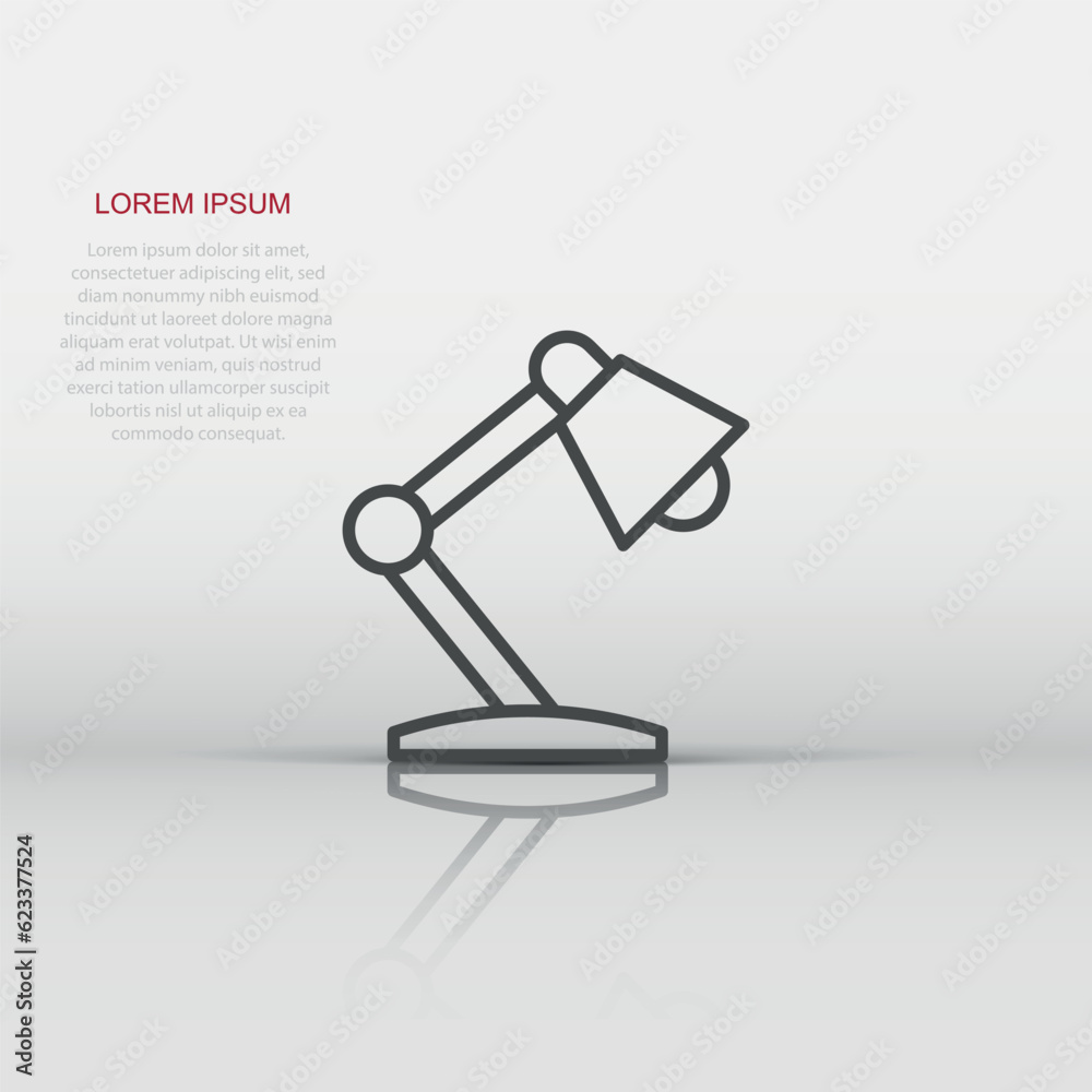 Lamp icon in flat style. Lightbulb vector illustration on white isolated background. Electricity business concept. Lamp icon in flat style. Lightbulb vector illustration on white isolated background. Electricity business concept.