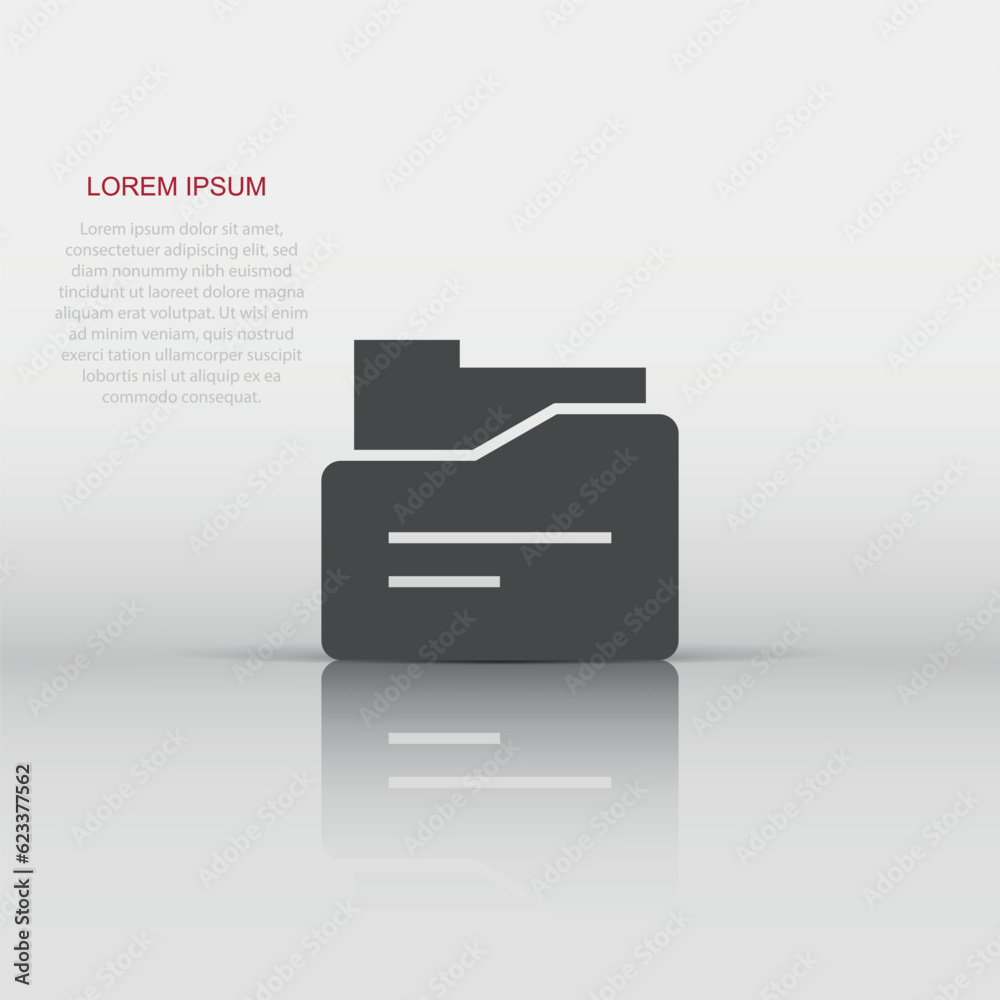 File folder icon in flat style. Documents archive vector illustration on isolated background. Storage business concept. File folder icon in flat style. Documents archive vector illustration on isolated background. Storage business concept.