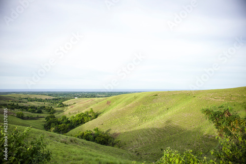 Ledongara hills, showing hills with green field in Sumba, East Nusa Tenggara, Indonesia