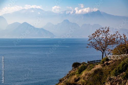 Winter on Antalya beach, Turkey, January photo