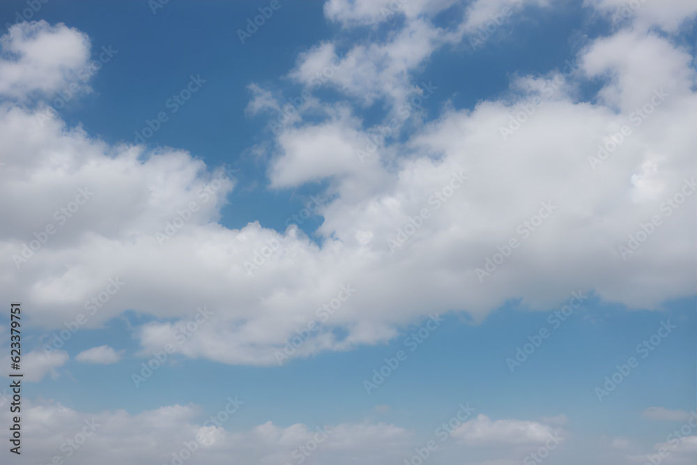 Clouds bloom in the clear sky. (Generative AI) Clouds bloom in the clear sky. (Generative AI)