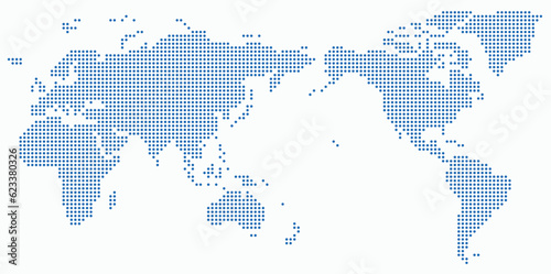 Circle shape world map on white background.