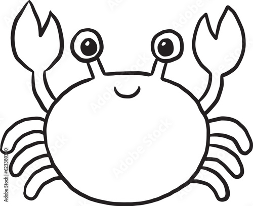crab cartoon doodle kawaii anime coloring page cute illustration drawing clip art character chibi manga comic