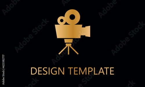 video camera with stand vector logo template