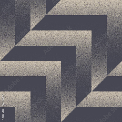 Striped Angled Chevron Structure Seamless Pattern Trendy Vector Abstraction. Old Fashioned Vogue Textile Design Stylish Fabric Print Repetitive Retro Style Wallpaper. Halftone Graphic Art Illustration
