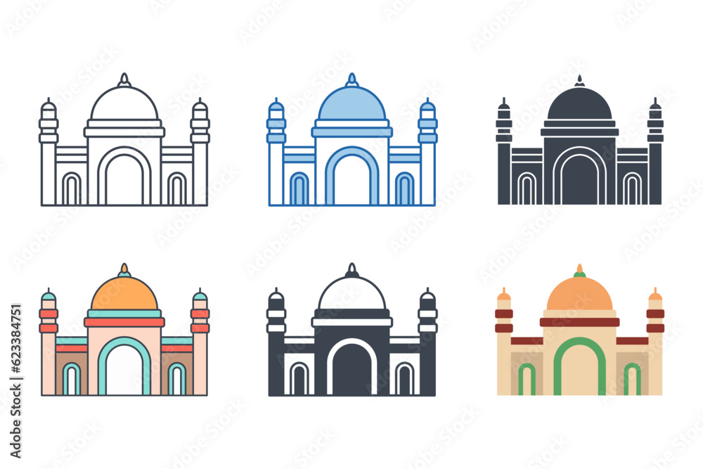 Mosque icon symbol template for graphic and web design collection logo vector illustration